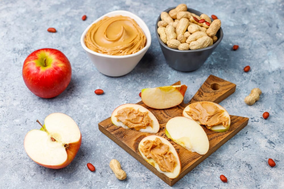 Apple slices with nut butter