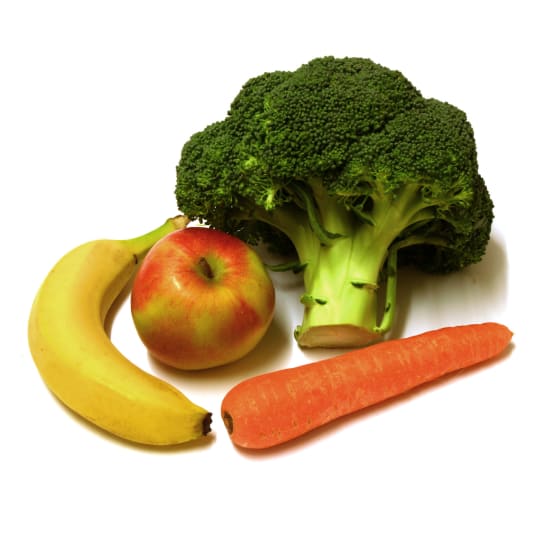 Whole foods like carrots, apples and bananas 