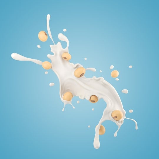 A graphic illustrating milk flying through the air 