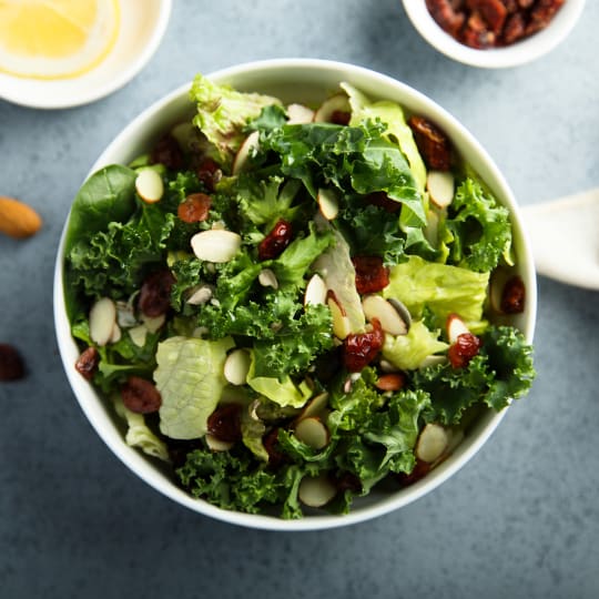 A bowl of leafy greens